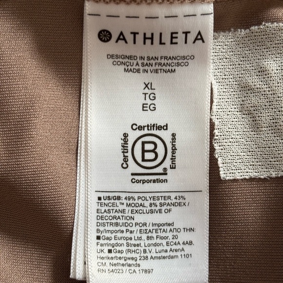 Athleta Seasoft Taupe Quarter Zip XL - Picture 3 of 3